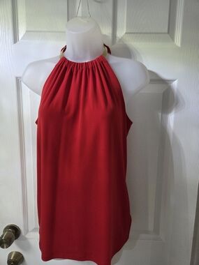 Michael Kors Red Halter Neck Sleeveless Top